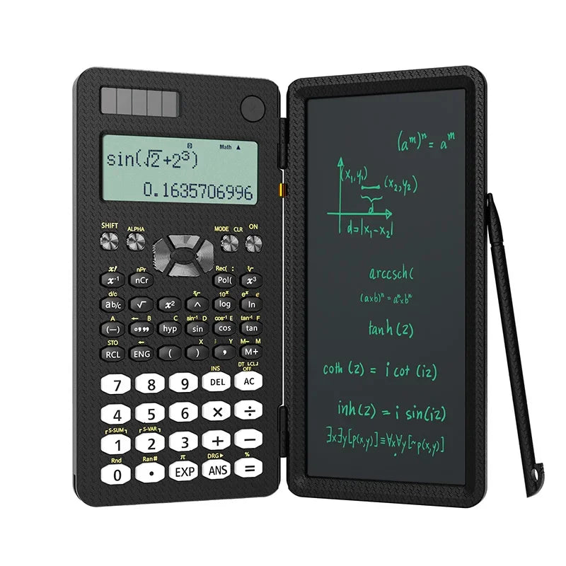 Mini Scientific Calculator with Writing Tablet Calculators Notepad Memo Office Electronics School Supplies 991Es Ms EX 82Ms NEW