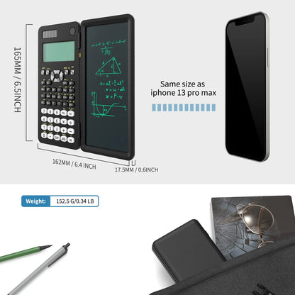 Mini Scientific Calculator with Writing Tablet Calculators Notepad Memo Office Electronics School Supplies 991Es Ms EX 82Ms NEW