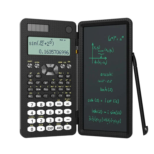 Mini Scientific Calculator with Writing Tablet Calculators Notepad Memo Office Electronics School Supplies 991Es Ms EX 82Ms NEW